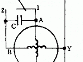 电容分相式单相异步电动机正反接原理图