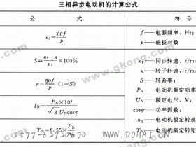三相异步电机计算公式