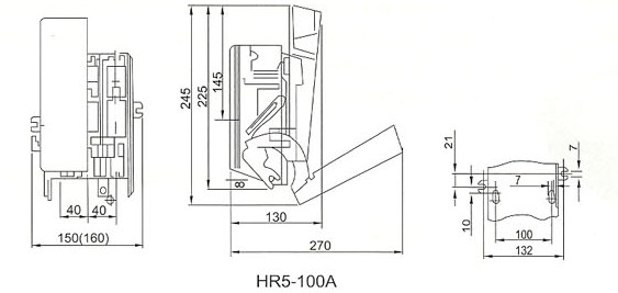 HR5熔断器式隔离开关的外型安装尺寸