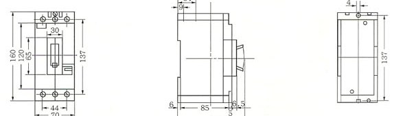 DZ108-63外形及安装尺寸