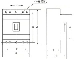 DZ949系列塑料外壳式断路器的外型及安装