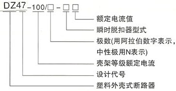 DZ47-100高分断小型断路器的型号及含义