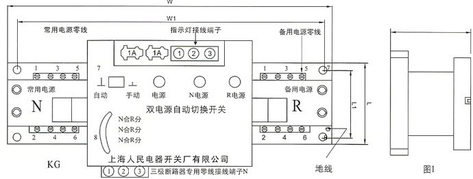 DHQ3B双电源自动切换装置的外型及安装尺寸