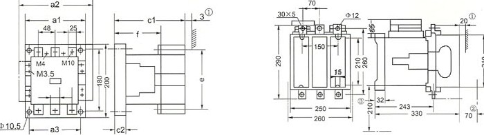 CJXI-250~475的外型及安装尺寸