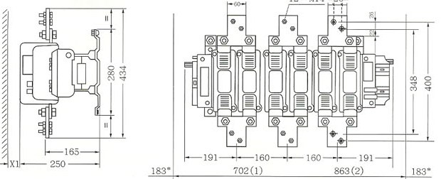 CJX2-F800的安装示意图