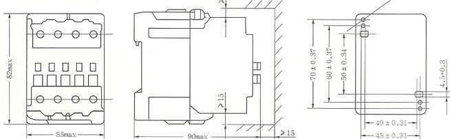 CJX8-25外形及安装尺寸