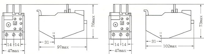 JRS2-12.5和JRS2-25外型及安装尺寸