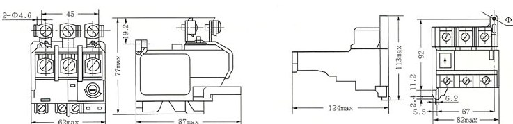 JR29系列热过载继电器的外型及安装