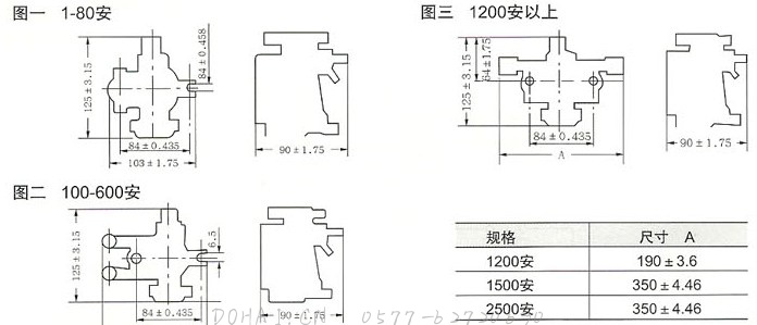 JL14系列交直流电流继电器的外型及安装尺寸