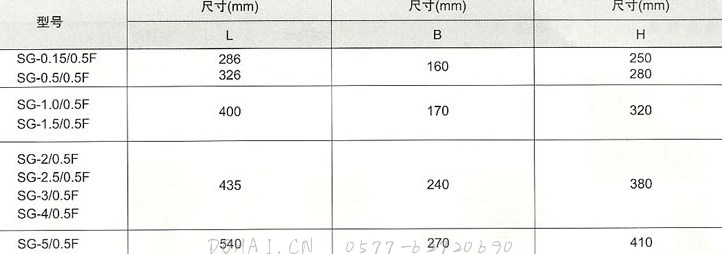 SG系列防护式干式变压器外形尺寸