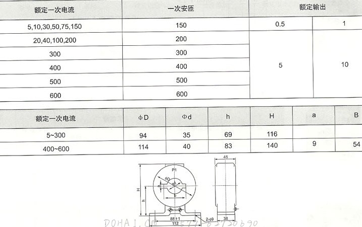 LMZJ1-0.5-S级(5-600/5)的技术参数