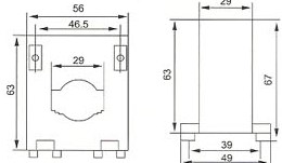 DSC系列电流互感器的外型示意