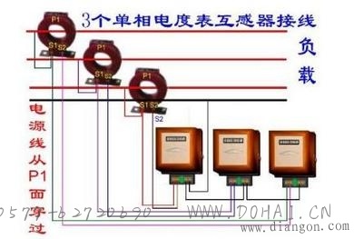 电流互感器在电流表应用中的接线示意图