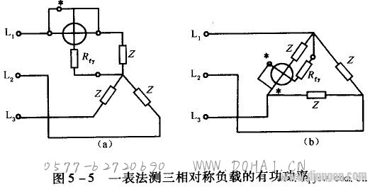 一表法测三相对称负载的有功功率